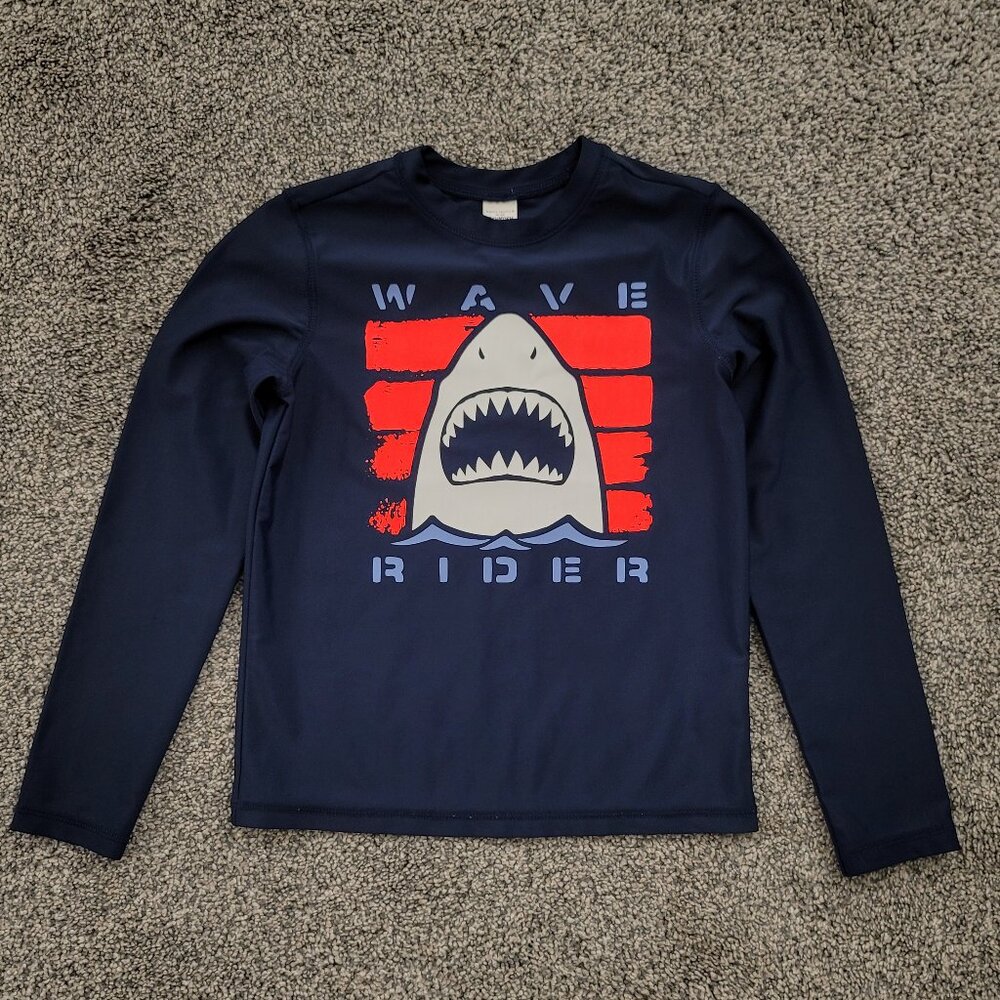 Boys Oshkosh Navy Rash Guard Shark size 4-5